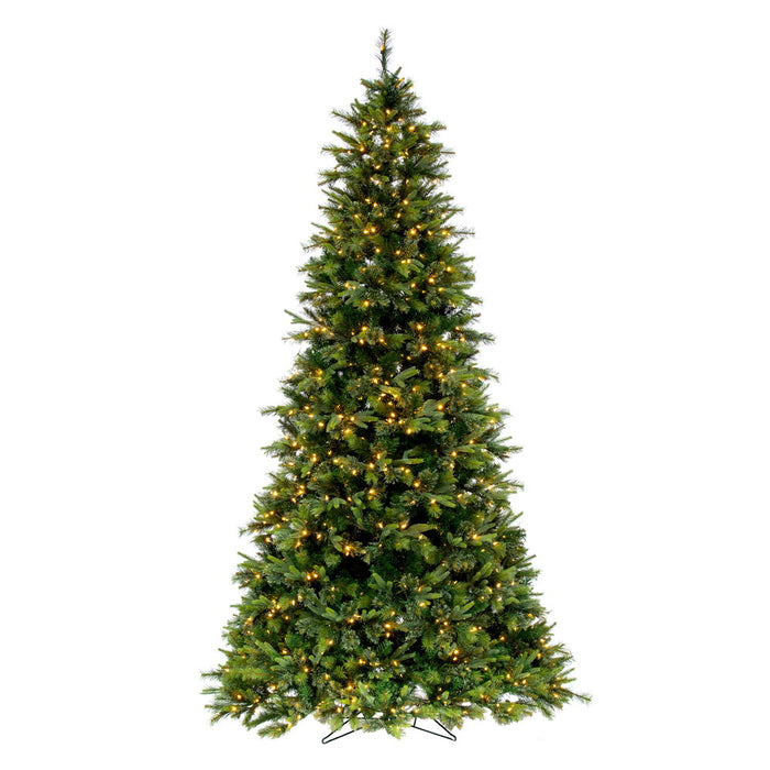 9'6"Hx67"W PE Cashmere Pine Artificial Christmas Tree, LED Pre-Lit -Green - A118286LED