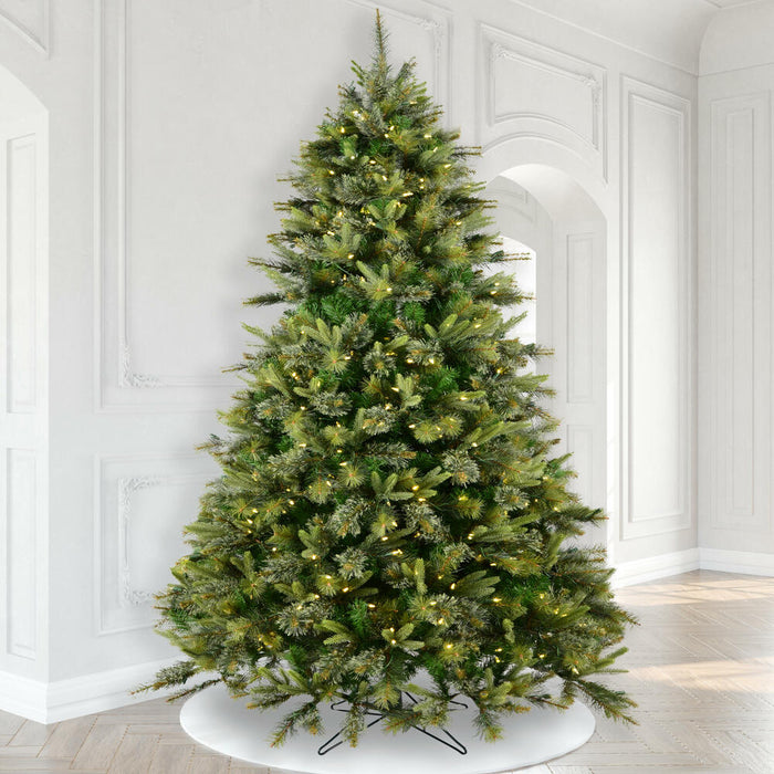9'6"Hx67"W PE Cashmere Pine Artificial Christmas Tree, LED Pre-Lit -Green - A118286LED