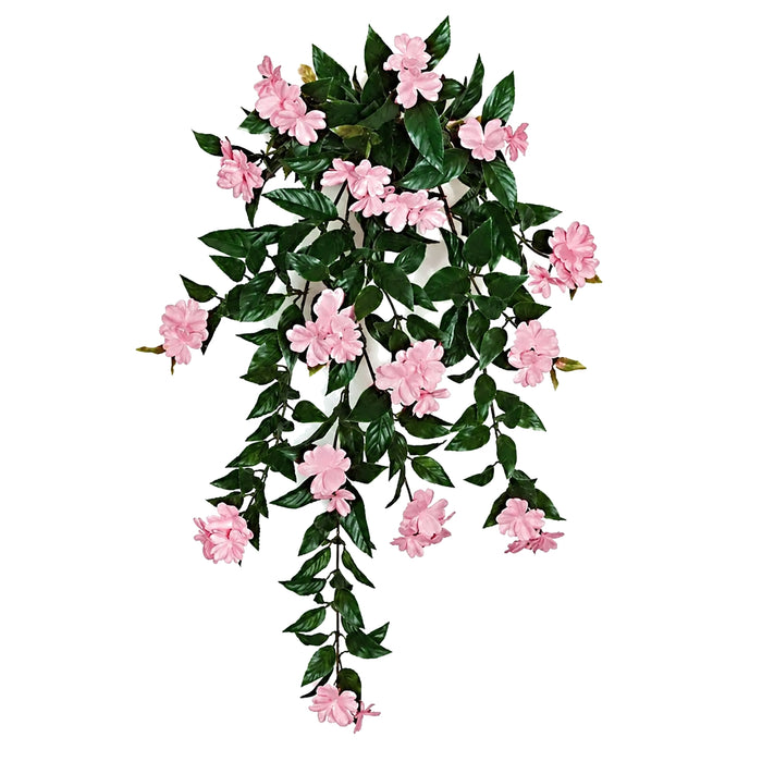 30" Outdoor UV-Proof Artificial Impatiens Flower Bush -Pink (Pack of 4) - A-120513
