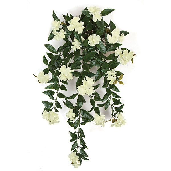 30" UVProof Outdoor Artificial Impatiens Flower Bush White — Silks