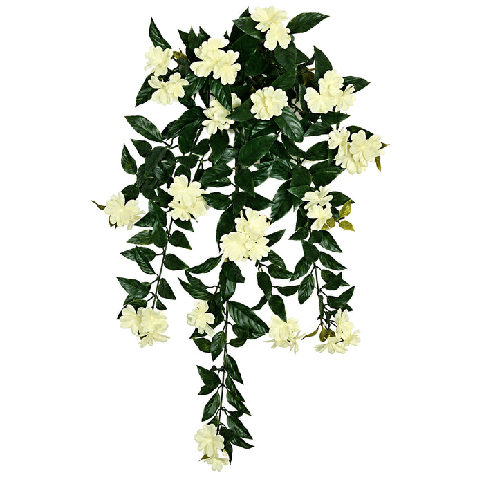 30" Outdoor UV-Proof Artificial Impatiens Flower Bush -White (Pack of 4) - A-120517