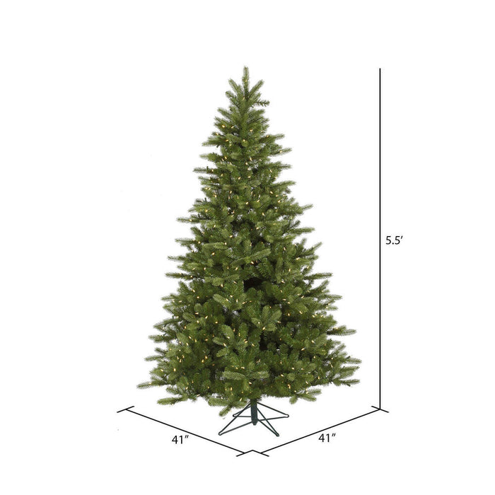 5'6"Hx41"W PE King Spruce Artificial Christmas Tree, LED Pre-Lit -Green - A124456LED
