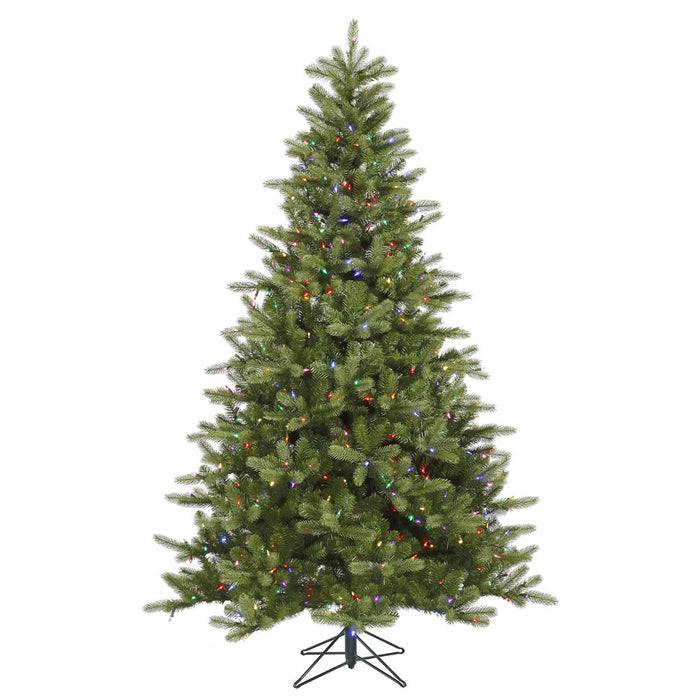 7'6"Hx56"W PE King Spruce Artificial Christmas Tree, LED Pre-Lit (Multicolor) -Green - A124477LED