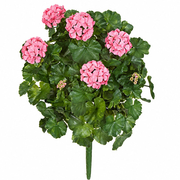 26" Outdoor UV-Proof Artificial Geranium Flower Bush -Pink (Pack of 4) - A145-PK