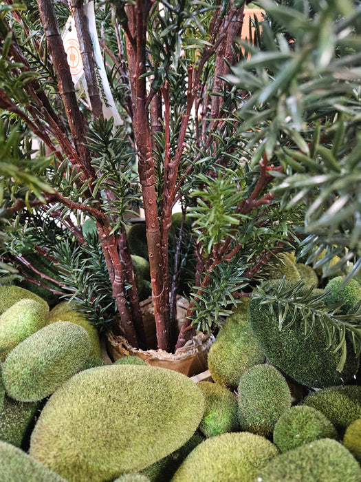 37" Outdoor UV-Proof Artificial Taxus Yew Plant -Green - A200