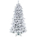 6'6"Hx44"W Flocked Slim Alaskan Pine Artificial Christmas Tree, Unlit -White - A246265