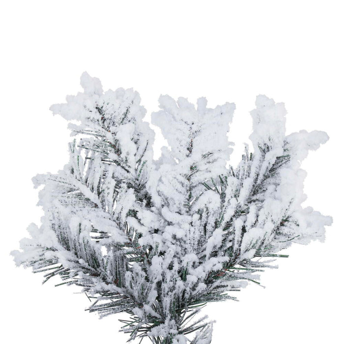 10'Hx64"W Flocked Slim Alaskan Pine Artificial Christmas Tree, Unlit -White - A246285