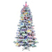 12'Hx74"W Flocked Slim Alaskan Pine Artificial Christmas Tree, G40 & LED Pre-Lit (Multicolor) -White - A246294LED