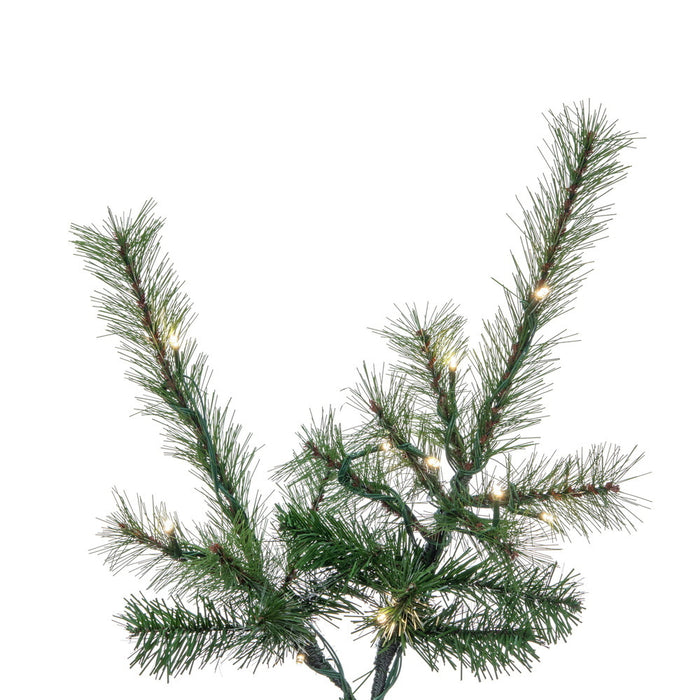 6'6"Hx44"W Slim Lodge Pole Pine Artificial Christmas Tree, Micro LED Pre-Lit (Multi-Mode) -Green - A250568LEDCC