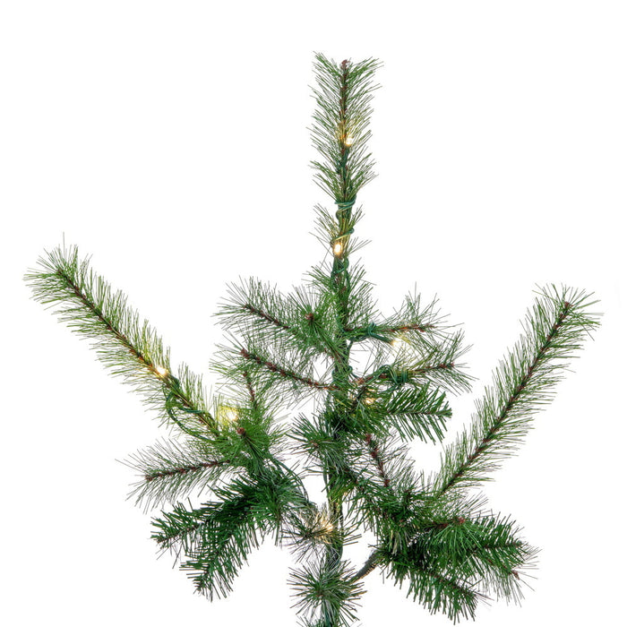 6'6"Hx64"W Lodge Pole Pine Artificial Christmas Tree, Micro LED Pre-Lit (Multi-Mode) -Green - A250668LEDCC
