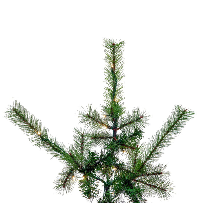 9'Hx79"W Lodge Pole Pine Artificial Christmas Tree, Micro LED Pre-Lit (Multi-Mode) -Green - A250683LEDCC