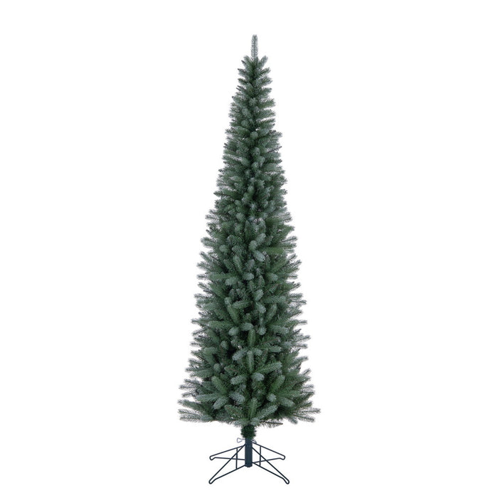 7'6"Hx30"W PE Pencil Frosted Provo Pine Artificial Christmas Tree, Unlit -Green/White - A254175
