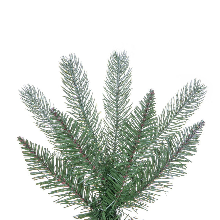 7'6"Hx30"W PE Pencil Frosted Provo Pine Artificial Christmas Tree, Unlit -Green/White - A254175