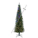 7'6"Hx30"W PE Pencil Frosted Provo Pine Artificial Christmas Tree, Micro LED Pre-Lit (Multi-Mode) -Green/White - A254178LEDCC