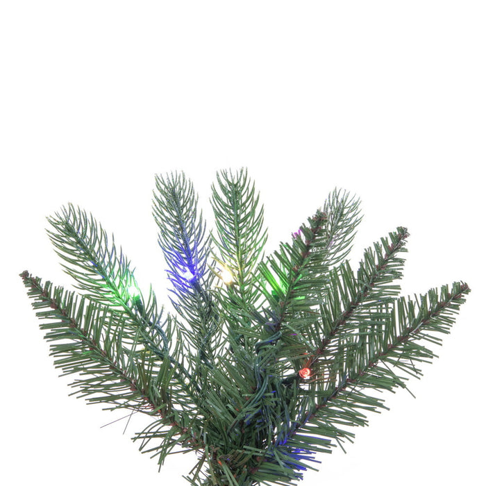 6'6"Hx26"W PE Pencil Frosted Provo Pine Artificial Christmas Tree, Micro LED Pre-Lit (Multi-Mode) -Green/White - A254168LEDCC