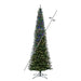9'Hx40"W PE Pencil Frosted Provo Pine Artificial Christmas Tree, Micro LED Pre-Lit (Multi-Mode) -Green/White - A254183LEDCC