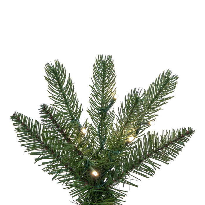 9'Hx40"W PE Pencil Frosted Provo Pine Artificial Christmas Tree, Micro LED Pre-Lit (Multi-Mode) -Green/White - A254183LEDCC