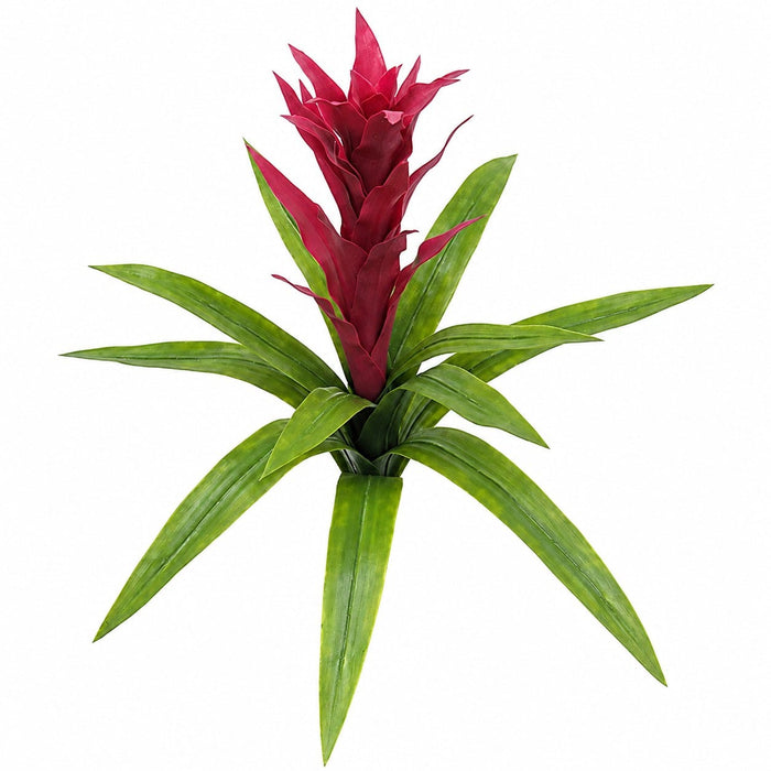 22" Outdoor UV-Proof Artificial Bromeliad Plant Flower Bush -Fuchsia (Pack of 2) - A-72720