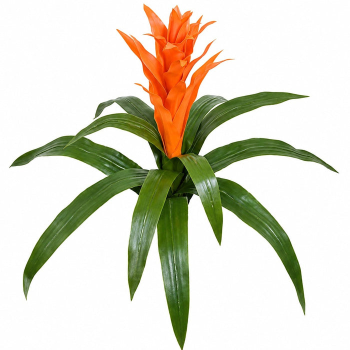 22" Outdoor UV-Proof Artificial Bromeliad Plant Flower Bush -Orange (Pack of 2) - A-72721
