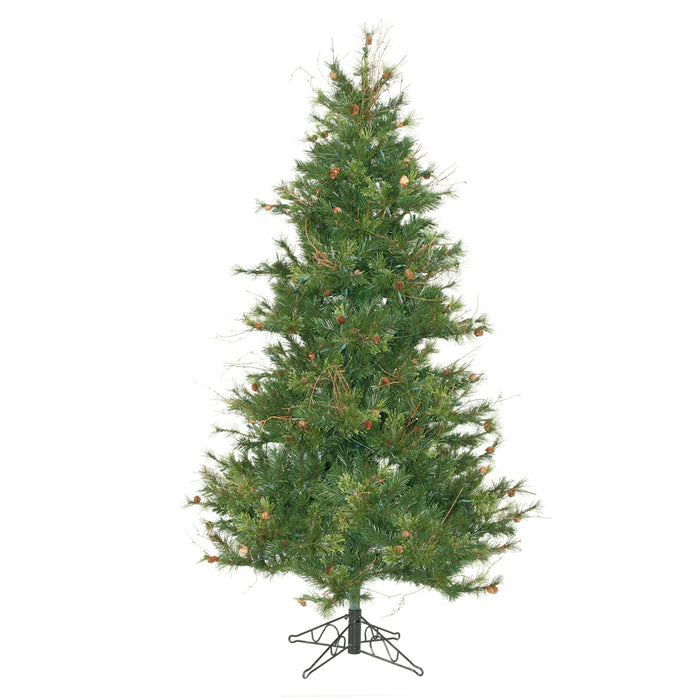 6'6"Hx47"W Slim Mixed Country Artificial Christmas Tree w/Pinecone & Grapevine, Unlit -Green/Brown - A801660