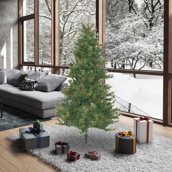 6'6"Hx47"W Slim Mixed Country Artificial Christmas Tree w/Pinecone & Grapevine, Unlit -Green/Brown - A801660