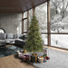 6'6"Hx47"W Slim Mixed Country Artificial Christmas Tree w/Pinecone & Grapevine, LED Pre-Lit -Green/Brown - A801661LED