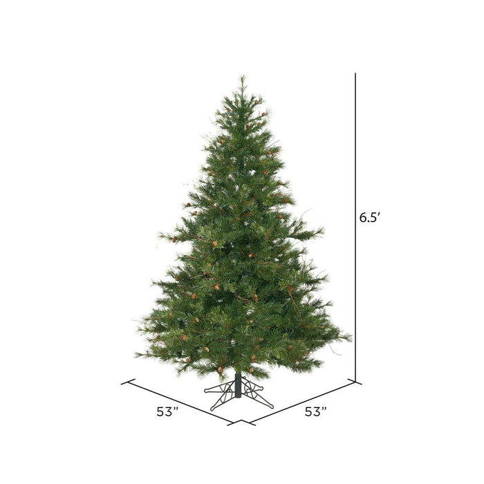 6'6"Hx47"W Mixed Country Artificial Christmas Tree w/Pinecone & Grapevine, Unlit -Green/Brown - A801665