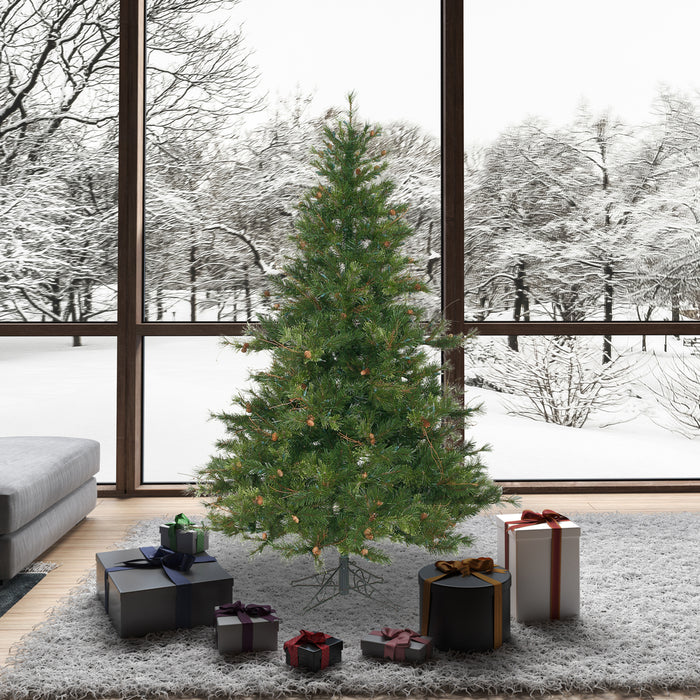6'6"Hx47"W Mixed Country Artificial Christmas Tree w/Pinecone & Grapevine, Unlit -Green/Brown - A801665