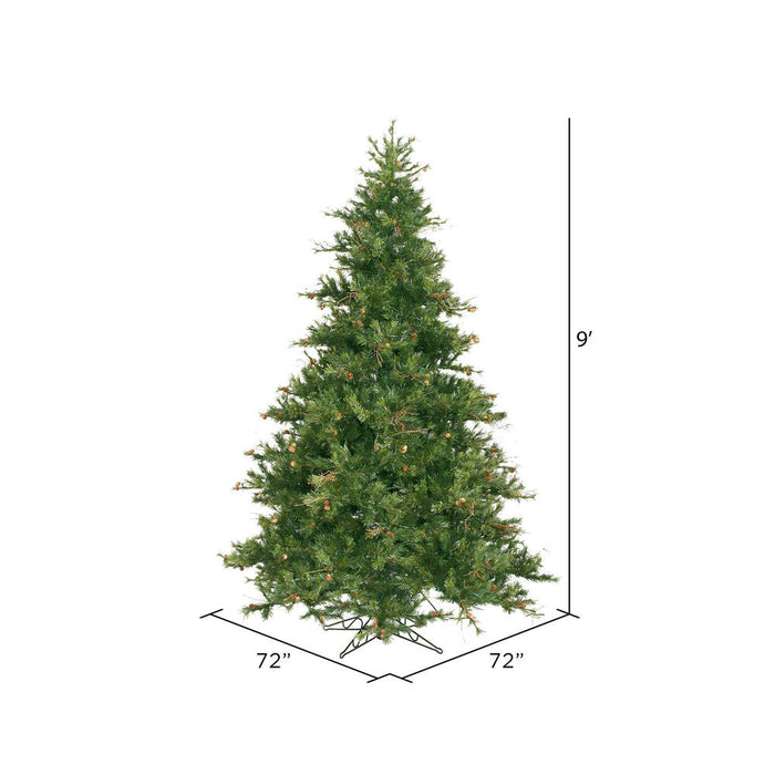 9'Hx61"W Mixed Country Artificial Christmas Tree w/Pinecone & Grapevine, Unlit -Green/Brown - A801683