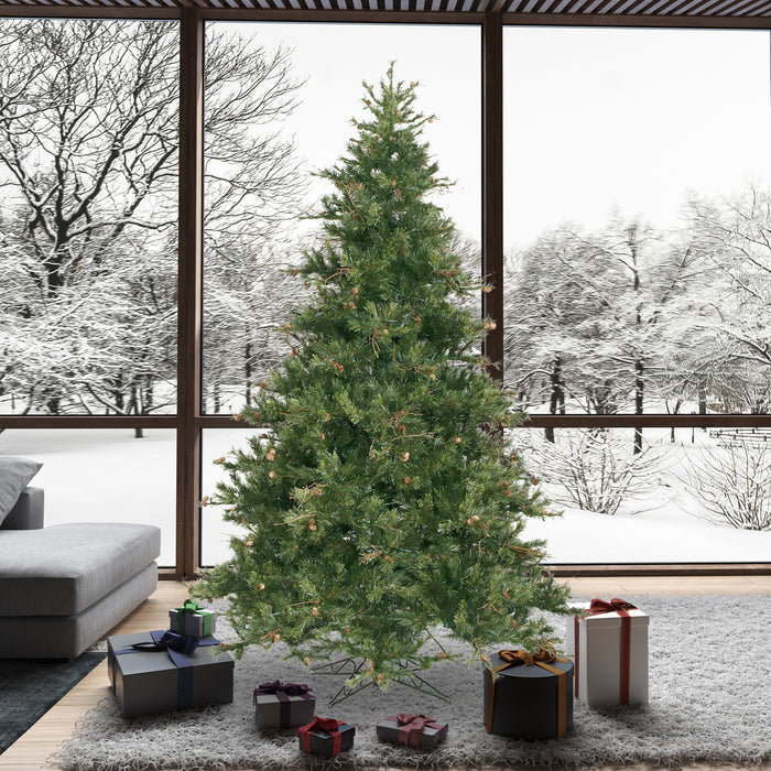 12'Hx76"W Mixed Country Artificial Christmas Tree w/Pinecone & Grapevine, Unlit -Green/Brown - A801685