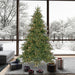 12'Hx76"W Mixed Country Artificial Christmas Tree w/Pinecone & Grapevine, LED Pre-Lit -Green/Brown - A801686LED