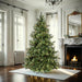 12'Hx76"W Slim Mixed Country Artificial Christmas Tree w/Pinecone & Grapevine, LED Pre-Lit -Green/Brown - A801691LED