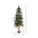 5'Hx30"W Mixed Country Artificial Alpine Tree w/Pinecone & Grapevine, LED Pre-Lit -Green/Brown - A801951LED