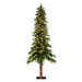7'Hx44"W Mixed Country Artificial Alpine Tree w/Pinecone & Grapevine, LED Pre-Lit -Green/Brown - A801971LED
