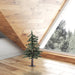 2'Hx16.5"W Natural Trunk Alpine Artificial Christmas Tree, Unlit -Green - A805120