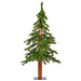 3'Hx21"W Natural Trunk Alpine Artificial Christmas Tree, Micro LED Pre-Lit (Multi-Mode) -Green - A805131LEDCC