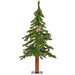 4'Hx25.5"W Natural Trunk Alpine Artificial Christmas Tree, Micro LED Pre-Lit (Multi-Mode) -Green - A805141LEDCC