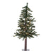 3'Hx21"W Natural Trunk Alpine Artificial Christmas Tree, LED Pre-Lit -Green - A805131LED