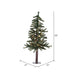 3'Hx21"W Natural Trunk Alpine Artificial Christmas Tree, LED Pre-Lit -Green - A805131LED