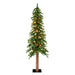 5'Hx28"W Natural Trunk Alpine Artificial Christmas Tree, Micro LED Pre-Lit (Multi-Mode) -Green - A805151LEDCC