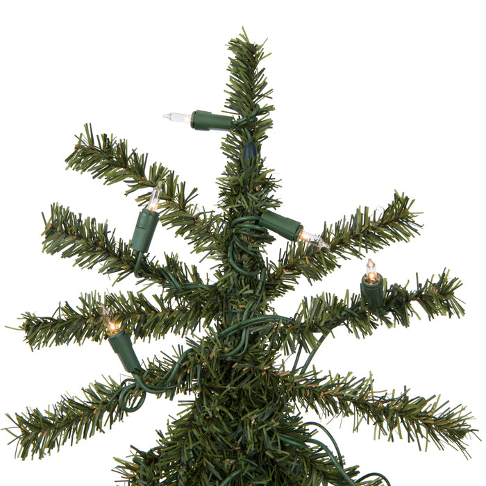 5'Hx28"W Natural Trunk Alpine Artificial Christmas Tree, Micro LED Pre-Lit (Multi-Mode) -Green - A805151LEDCC