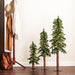 4'Hx25"W Set Of Natural Trunk Alpine Artificial Christmas Trees, LED Pre-Lit -Green - A805181LED