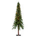 8'Hx50"W Natural Trunk Alpine Artificial Christmas Tree, LED Pre-Lit -Green - A805191LED