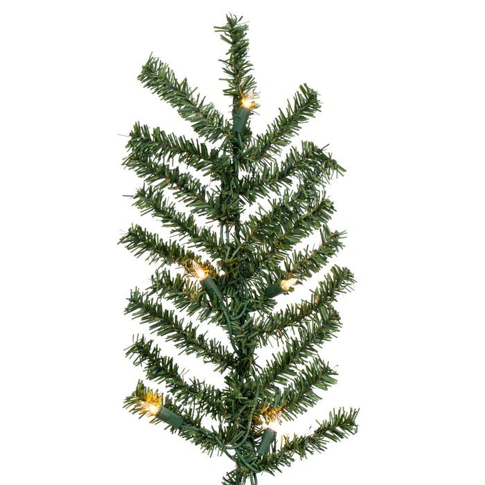 8'Hx50"W Natural Trunk Alpine Artificial Christmas Tree, LED Pre-Lit -Green - A805191LED