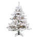 4'6"Hx44"W Flocked Alaskan Pine Artificial Christmas Tree, LED Pre-Lit -White - A806346LED