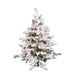 4'6"Hx44"W Flocked Alaskan Pine Artificial Christmas Tree, LED Pre-Lit (Multicolor) -White - A806347LED