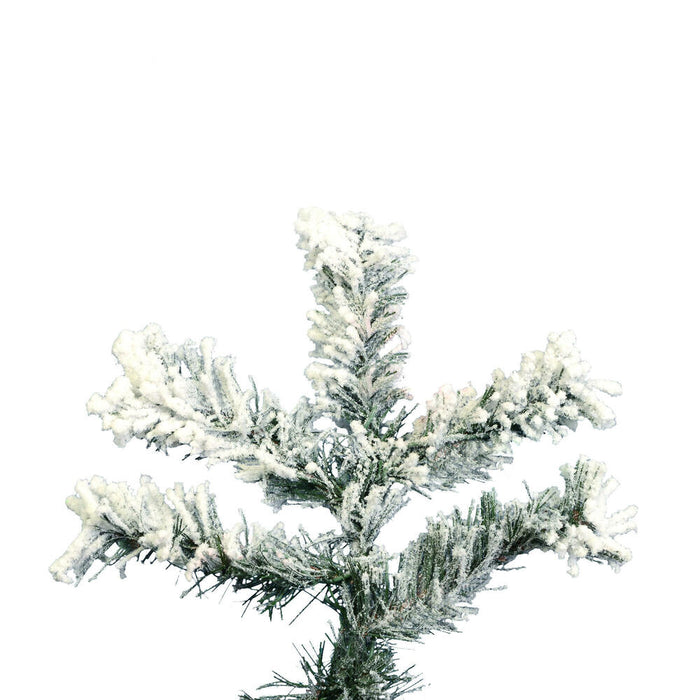 6'6"Hx62"W Flocked Alaskan Pine Artificial Christmas Tree, Unlit -White - A806365