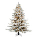 6'6"Hx62"W Flocked Alaskan Pine Artificial Christmas Tree, LED Pre-Lit -White - A806366LED