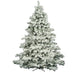 7'6"Hx68"W Flocked Alaskan Pine Artificial Christmas Tree, Unlit -White - A806375
