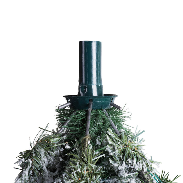 10'Hx82"W Flocked Alaskan Pine Artificial Christmas Tree, LED Pre-Lit -White - A806386LED